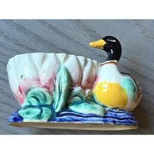 mallard duck toothpick holder - trinket dish - kitchen sponge holder